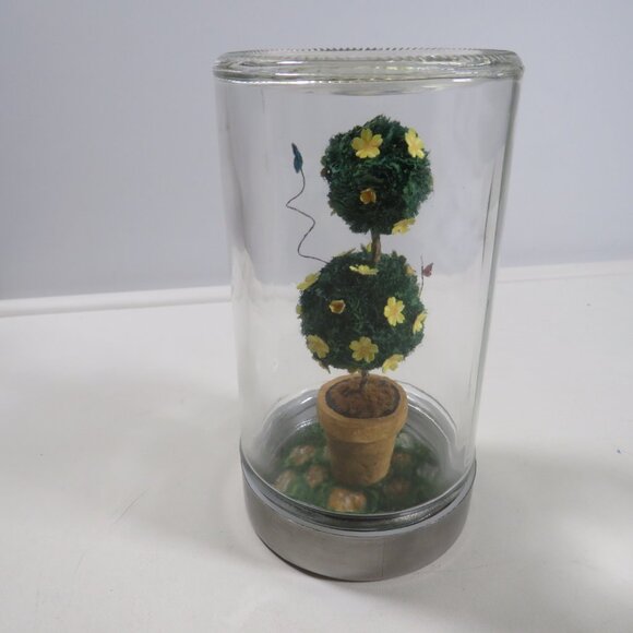 Miniature TOPIERY Yellow Flowers Handcrafted Scene under glass - Picture 1 of 10